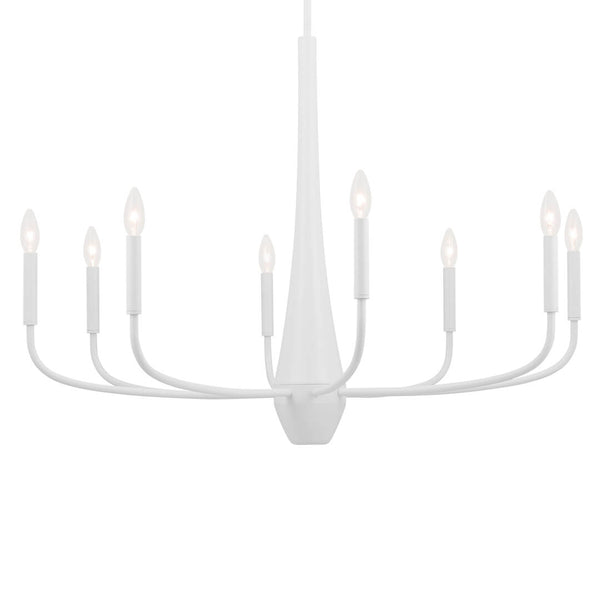 Nerra 36" Eight Lights Chandelier, White