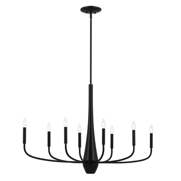 Sega 41" 8 Light Oval Chandelier, Black