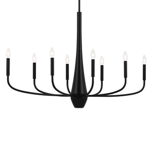 Nerra 18" Eight Lights Chandelier, Black