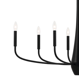 Nerra 18" Eight Lights Chandelier, Black