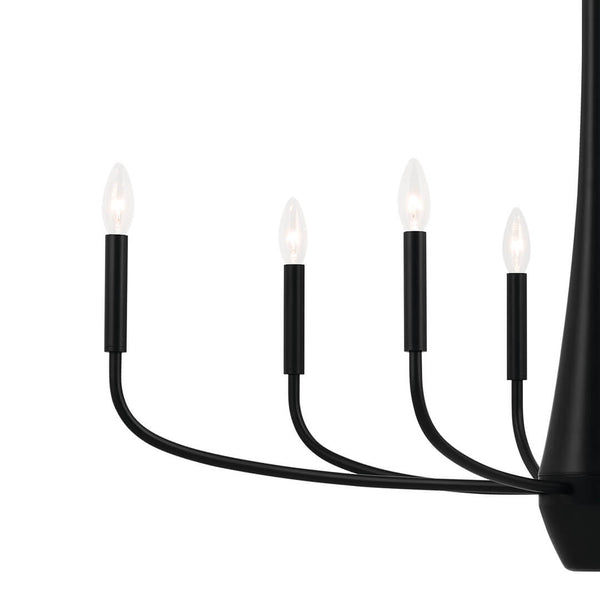 Nerra 18" Eight Lights Chandelier, Black