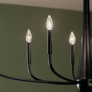 Nerra 18" Eight Lights Chandelier, Black