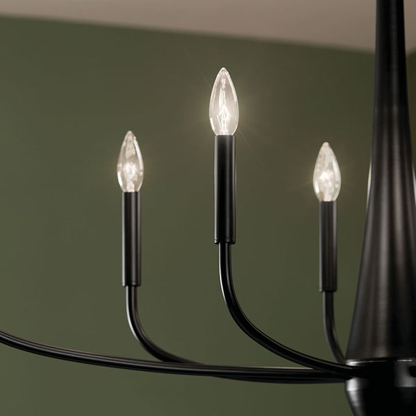Nerra 18" Eight Lights Chandelier, Black