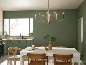 Nerra 18" Eight Lights Chandelier, Champagne Bronze