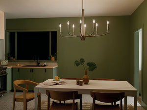 Nerra 18" Eight Lights Chandelier, Champagne Bronze