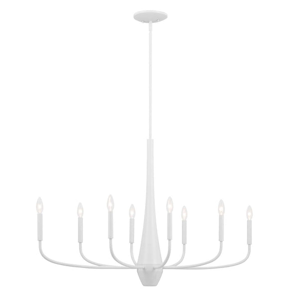 Sega 41" 8 Light Oval Chandelier, White