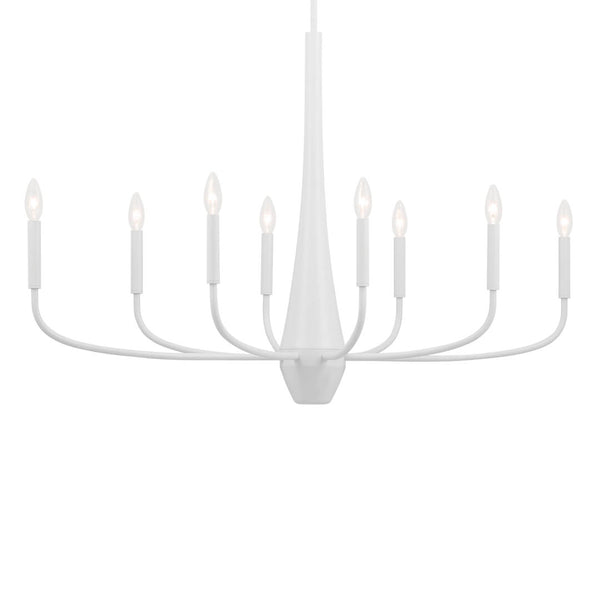 Nerra 18" Eight Lights Chandelier, White