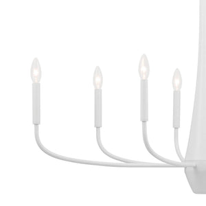 Nerra 18" Eight Lights Chandelier, White