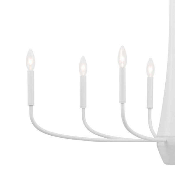 Nerra 18" Eight Lights Chandelier, White