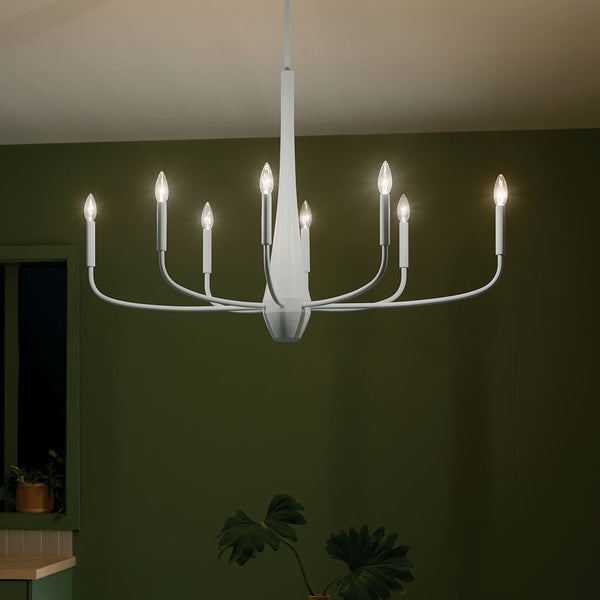 Nerra 18" Eight Lights Chandelier, White