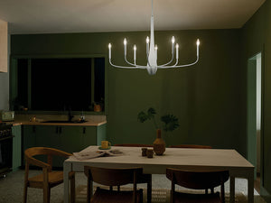 Nerra 18" Eight Lights Chandelier, White