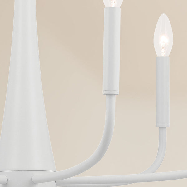 Nerra 18" Eight Lights Chandelier, White