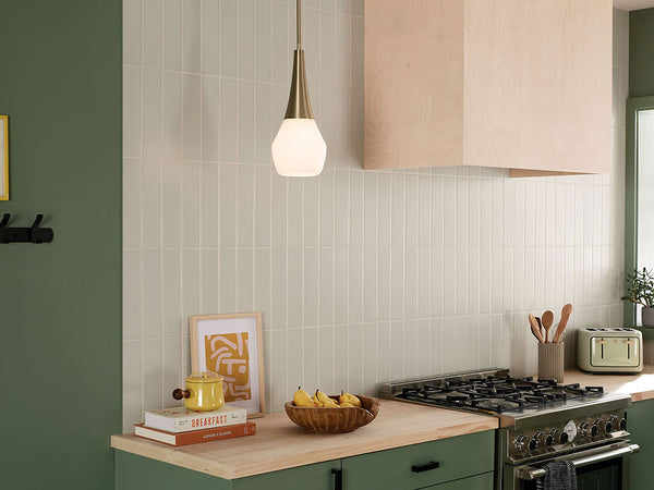 Nerra 7" One Light Pendant, Satin Etched Cased Opal Glass / Champagne Bronze