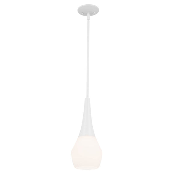 Sega 17" 1 Light Pendant, Satin Etched Cased Opal Glass / White