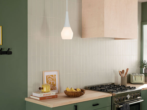 Nerra 7" One Light Pendant, Satin Etched Cased Opal Glass / White