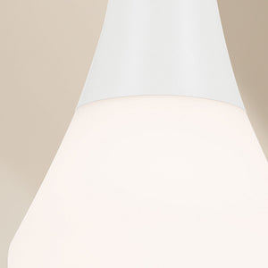 Nerra 7" One Light Pendant, Satin Etched Cased Opal Glass / White
