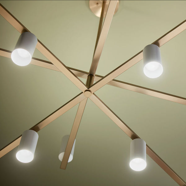 Zara 56" Twevle Lights Chandelier, Champagne Bronze / White