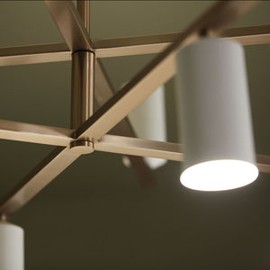 Zara 56" Twevle Lights Chandelier, Champagne Bronze / White