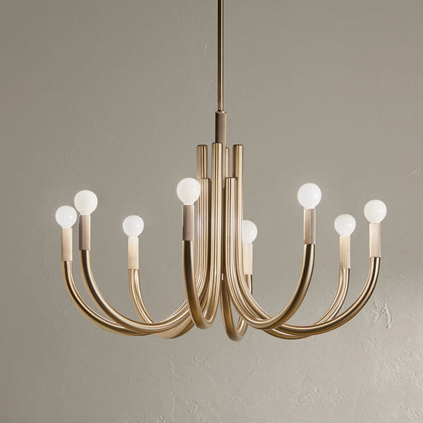 Bruno 29" Eight Lights Mid. Chandeliers, Champagne Bronze