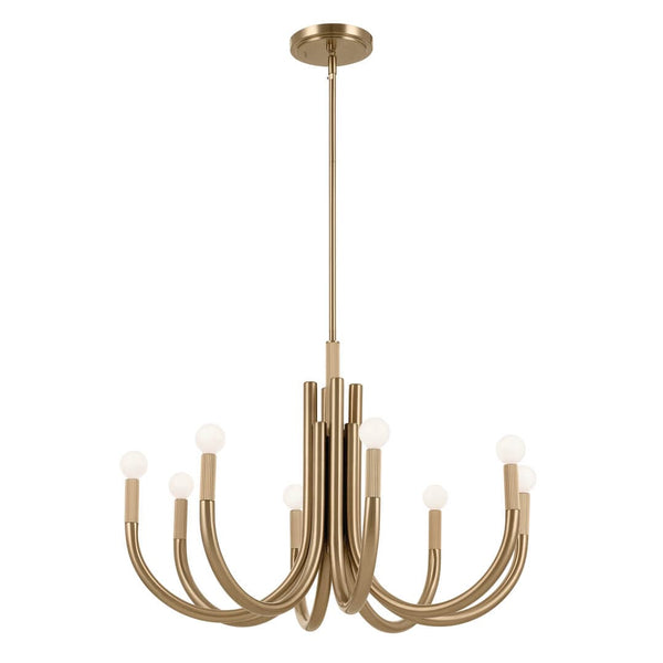 Bruno 29" 8 Light Chandelier, Champagne Bronze