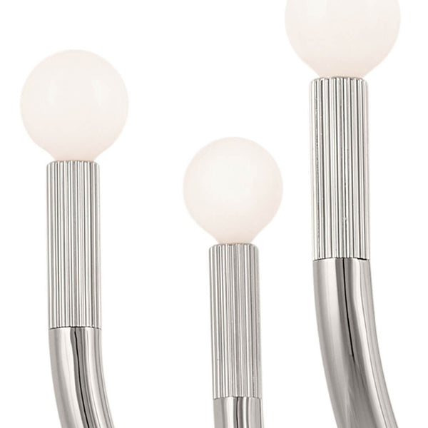 Bruno 29" Eight Lights Chandelier, Polished Nickel