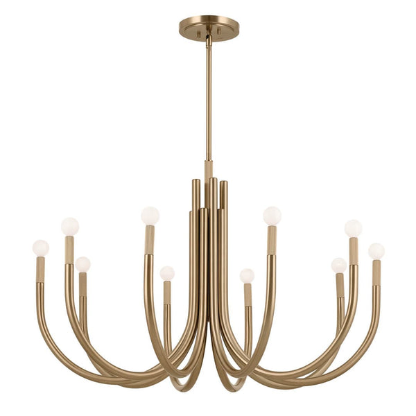 Bruno 40" 10 Light Chandelier, Champagne Bronze