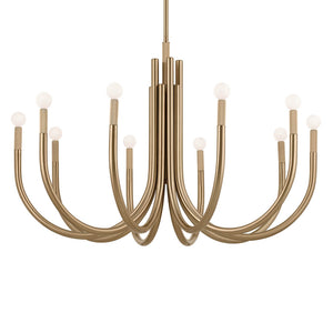 Bruno 40" Ten Lights Chandelier, Champagne Bronze