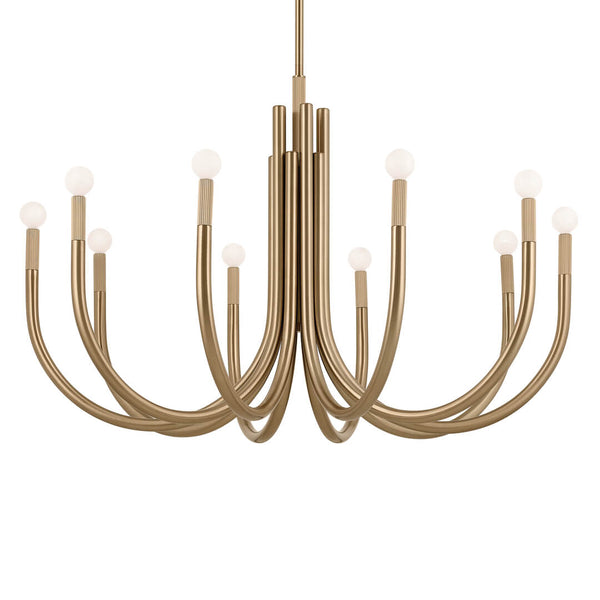 Bruno 40" Ten Lights Chandelier, Champagne Bronze