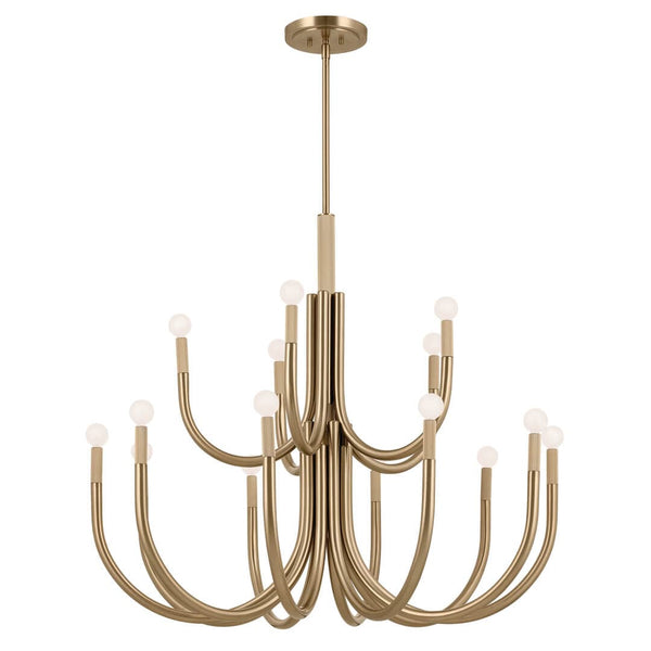 Bruno 40" 15 Light Chandelier, Champagne Bronze