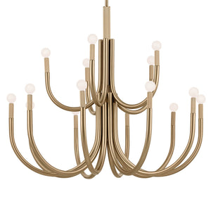 Bruno 40" Fifteen Lights Chandelier, Champagne Bronze
