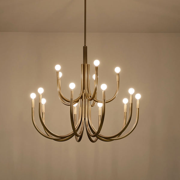 Bruno 40" Fifteen Lights Chandelier, Champagne Bronze
