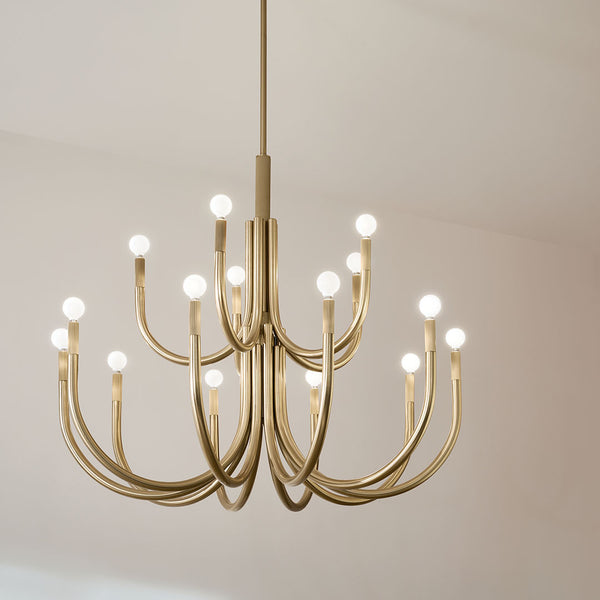 Bruno 40" Fifteen Lights Chandelier, Champagne Bronze