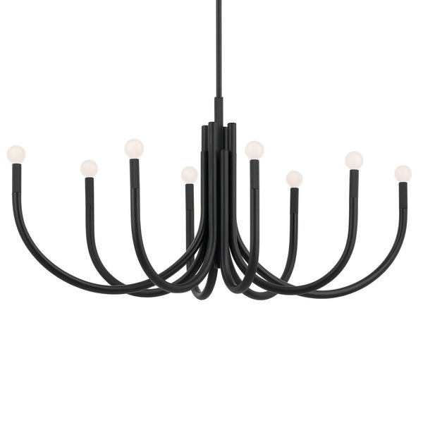 Bruno 21" Eight Lights Mid. Chandeliers, Black