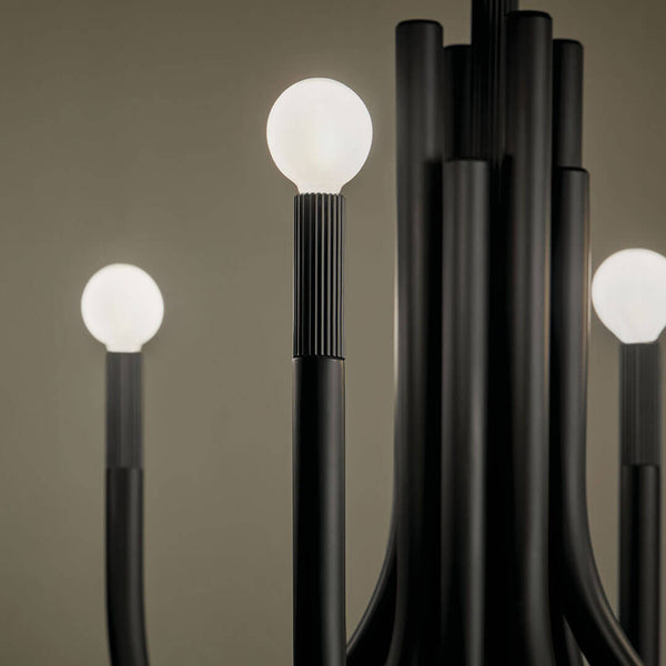Bruno 21" Eight Lights Mid. Chandeliers, Black