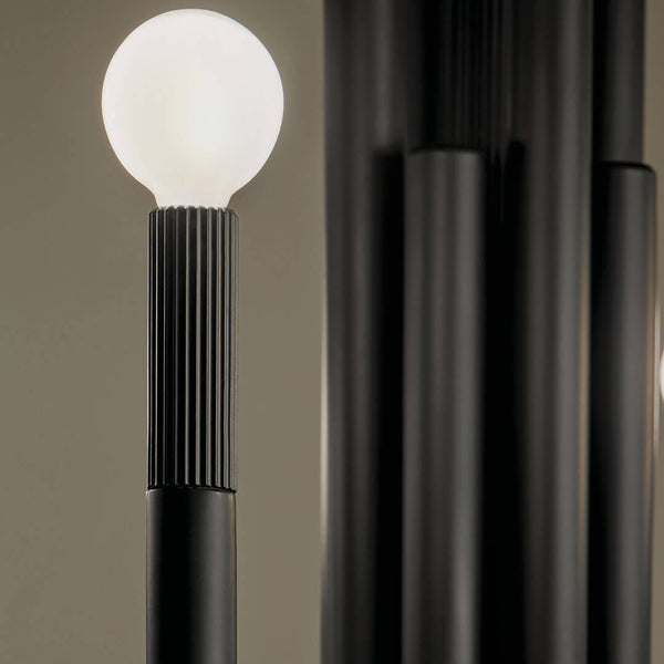 Bruno 21" Eight Lights Mid. Chandeliers, Black