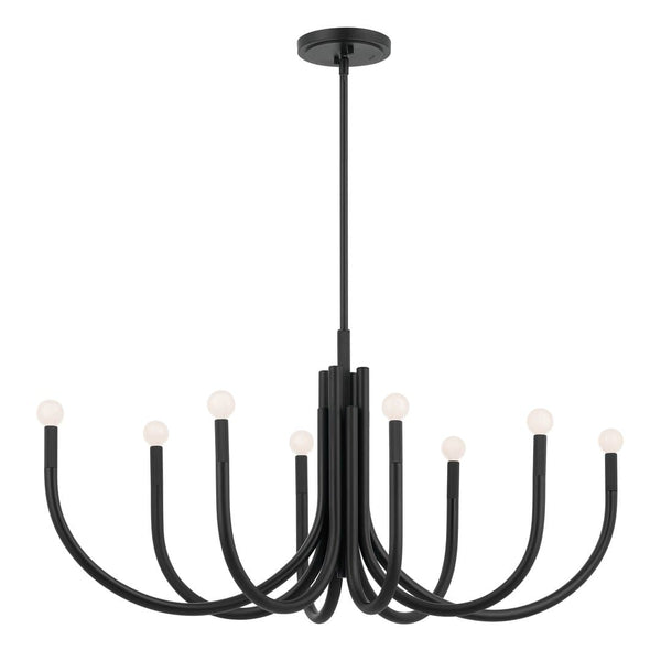 Bruno 46" 8 Light Oval Chandelier, Black