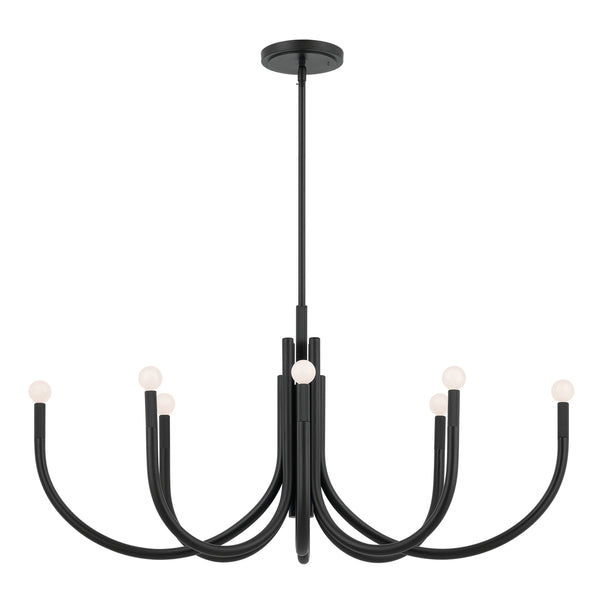 Bruno 21" Eight Lights Chandelier, Black