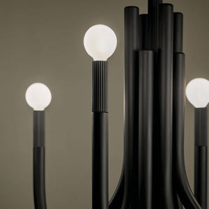 Bruno 21" Eight Lights Chandelier, Black