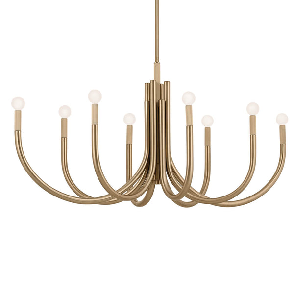 Bruno 21" Eight Lights Mid. Chandeliers, Champagne Bronze