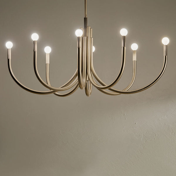 Bruno 21" Eight Lights Mid. Chandeliers, Champagne Bronze