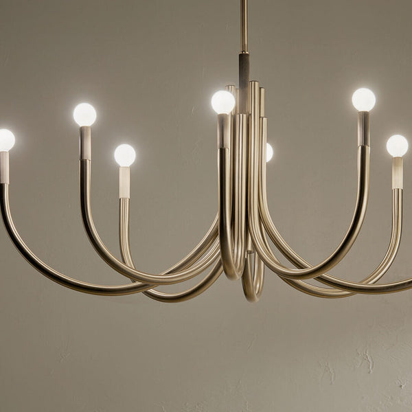 Bruno 21" Eight Lights Mid. Chandeliers, Champagne Bronze