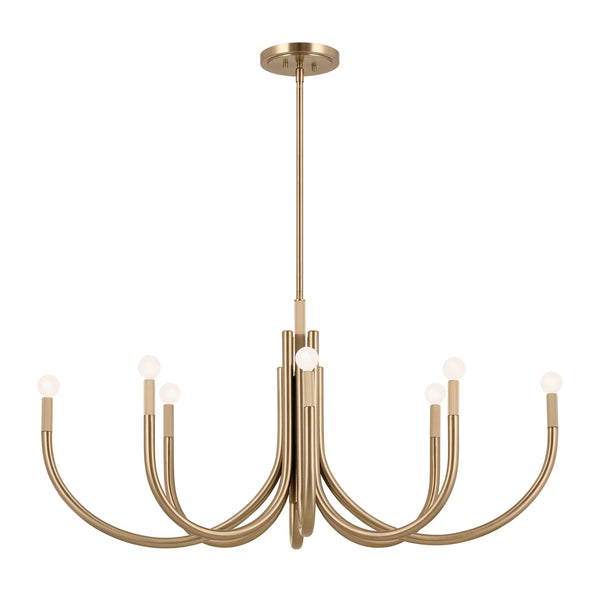 Bruno 21" Eight Lights Chandelier, Champagne Bronze