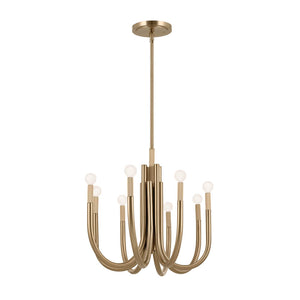 Bruno 21" Eight Lights Chandelier, Champagne Bronze