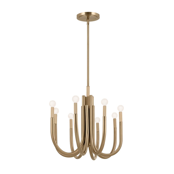 Bruno 21" Eight Lights Chandelier, Champagne Bronze