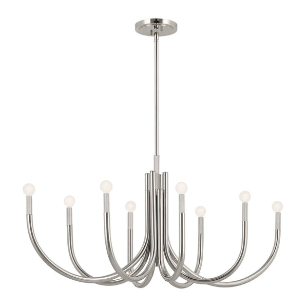 Bruno 46" 8 Light Oval Chandelier, Polished Nickel
