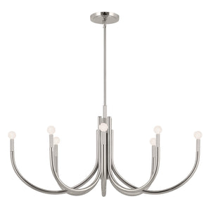 Bruno 21" Eight Lights Chandelier, Polished Nickel