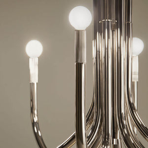 Bruno 21" Eight Lights Chandelier, Polished Nickel