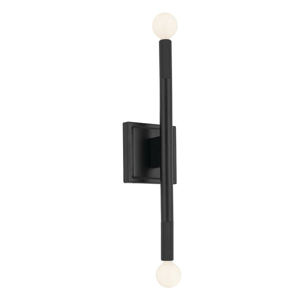 Bruno 17" 2 Light Wall Sconce, Black