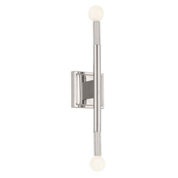 Bruno 17" 2 Light Wall Sconce, Polished Nickel
