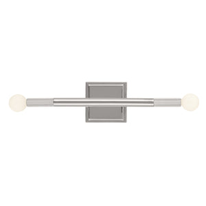 Bruno 5" Two Lights Wall Sconce, Polished Nickel